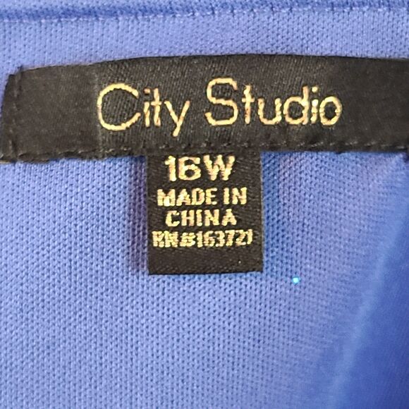 New CITY STUDIOS Wn's (16W) Royal Blue Satin Party Mini Fit & Flare Dress $79 - Picture 5 of 10